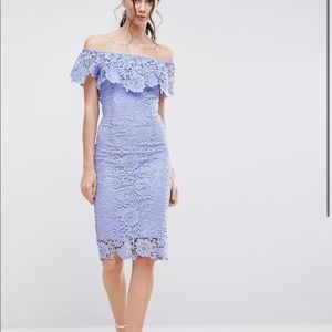 ASOS Tall Bardot Lace Pencil Dress